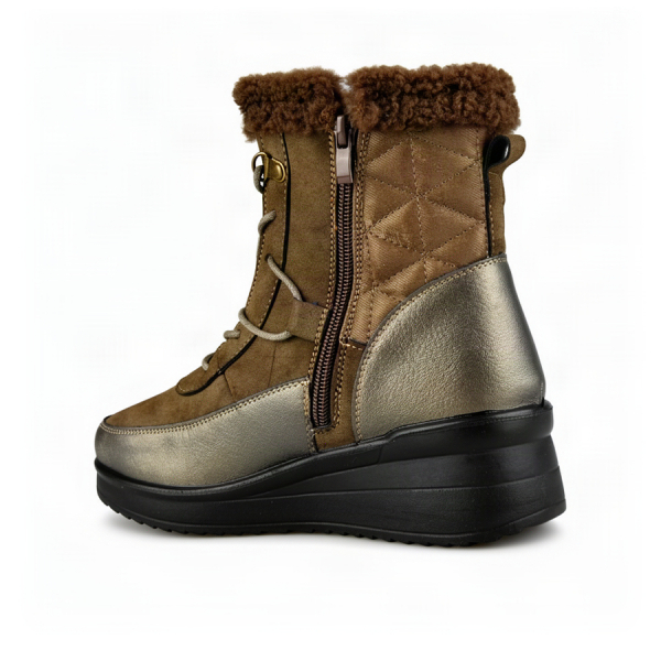 lady's boots synthetic leather/textile brown 0163259