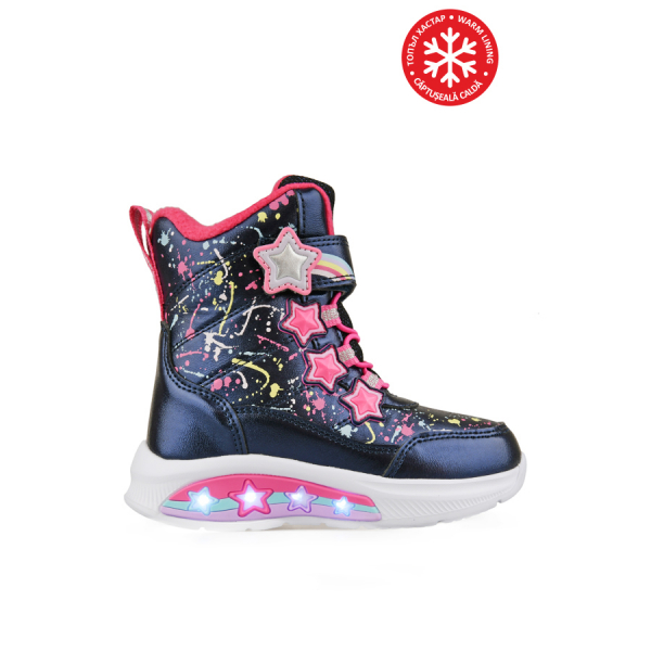 kids boots synthetic leather dark blue