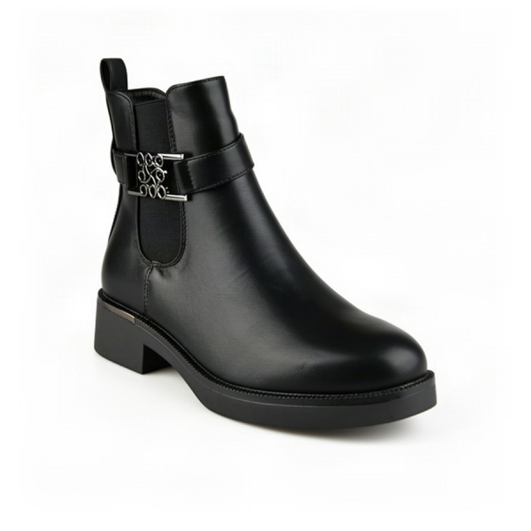 lady's boots textile/synthetic leather black 0162476