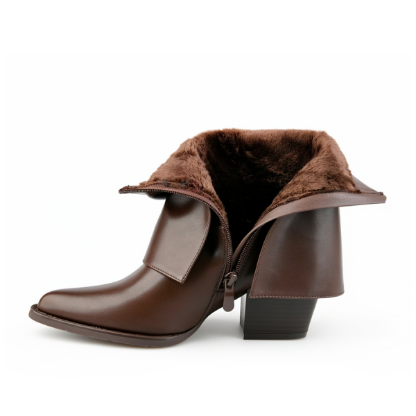 lady's boots synthetic leather brown 0162828
