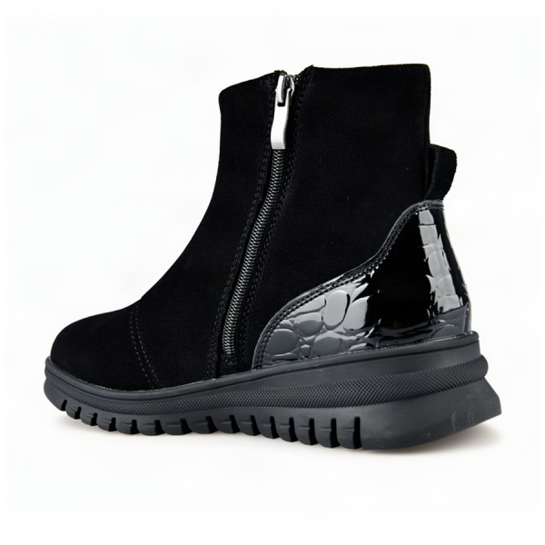 lady's boots genuin leather black 0163077