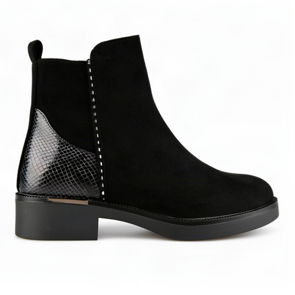 lady's boots textile/synthetic leather black