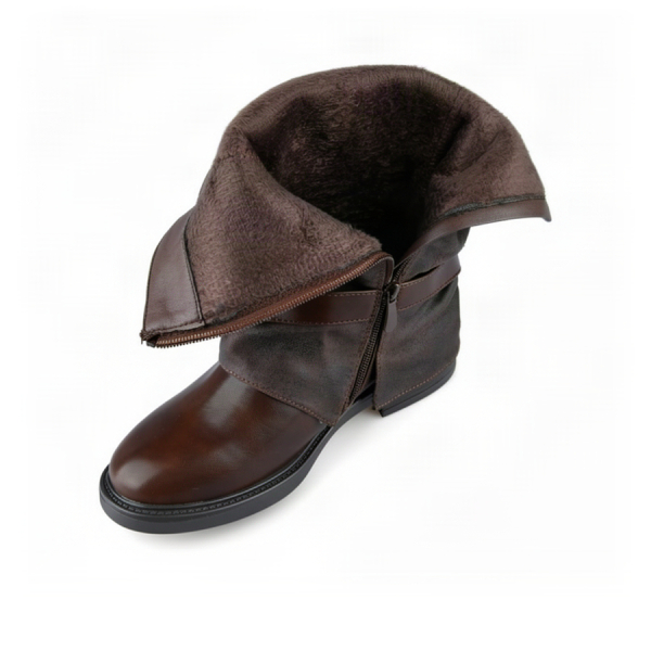 lady's high boots synthetic leather brown 0162801