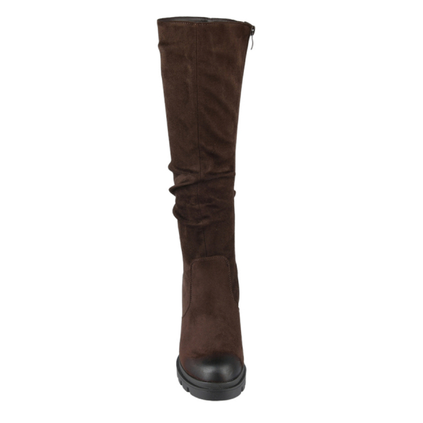 lady's high boots textile brown 0163206