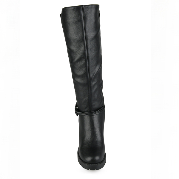 lady's high boots textile/synthetic leather black 0162507